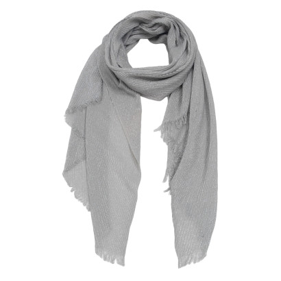 FOULARD PLISSÉ DE COULEUR UNIE ET LUREX
