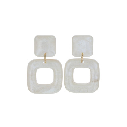 EARRINGS SQUARE PENDANT