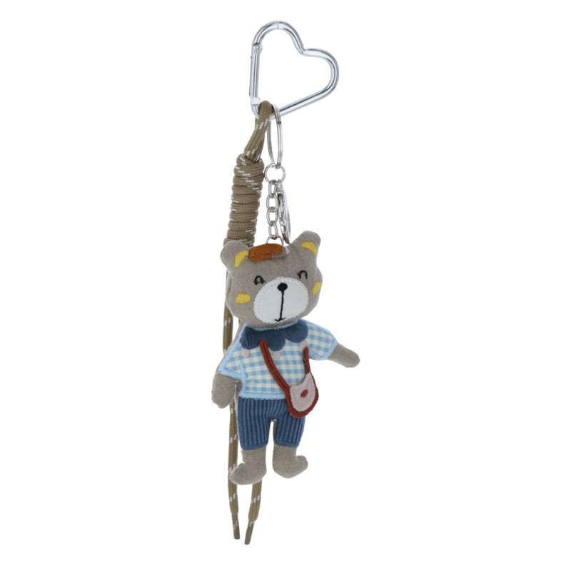 PORTE-CLEFS EN FORME DE NOUNOURS, NOEUD ET POMPON