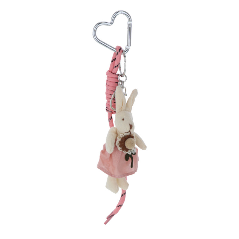 PORTE-CLEFS EN FORME DE LAPIN ET POMPON