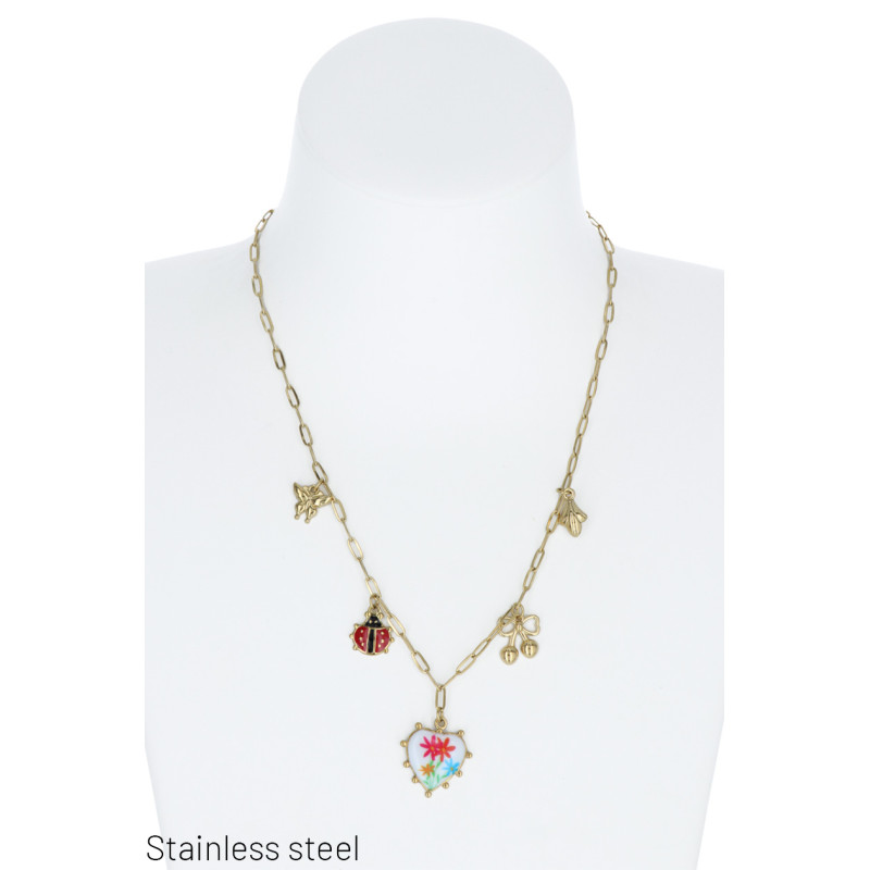 STAAL KETTING MET BEDELS