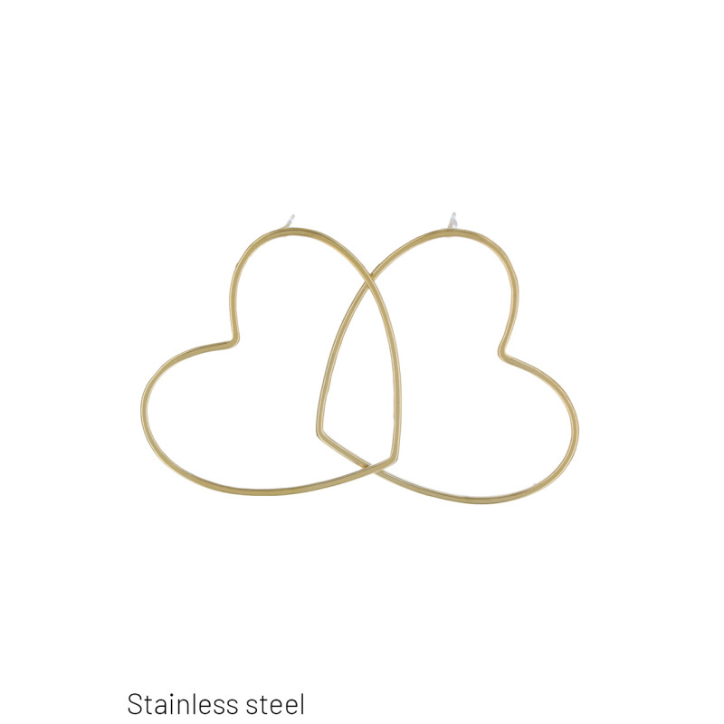 EARRINGS ST. STEEL HEART SHAPE