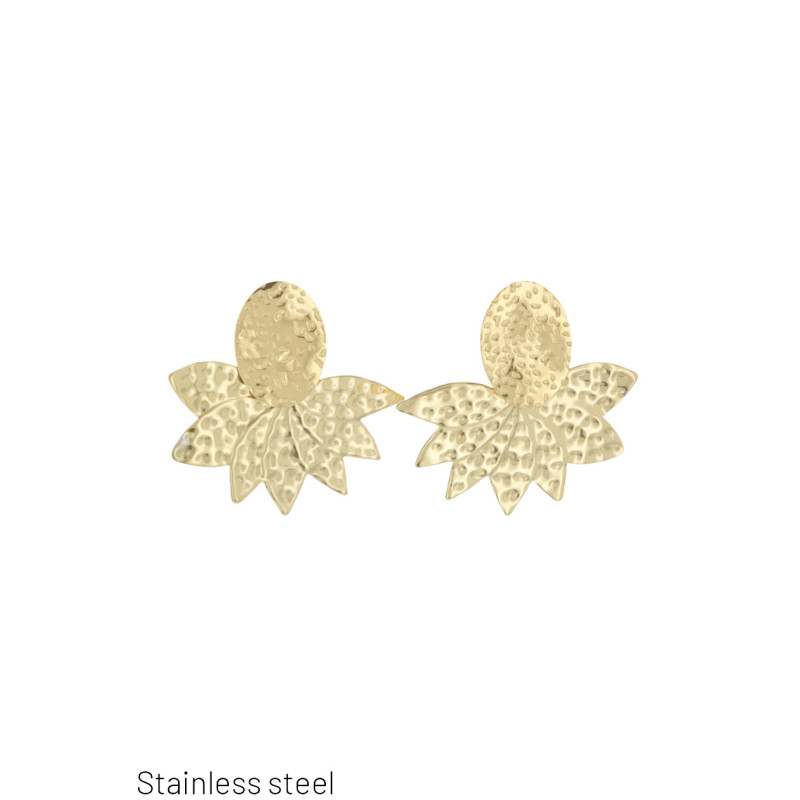 EARRINGS STAINLESS STEEL GEOMETRIC SHAPE PENDANT