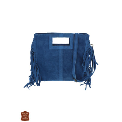 WEST, SUEDE HANDTAS MET FRANJES AAN DE ZIJKANTEN