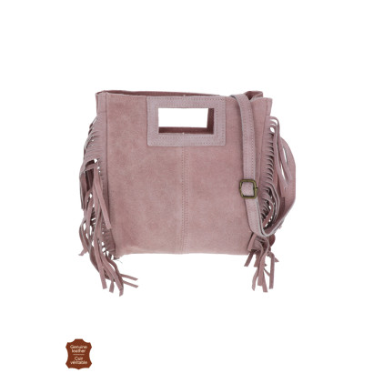 WEST, SUEDE HANDTAS MET FRANJES AAN DE ZIJKANTEN