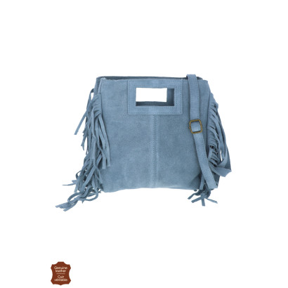 WEST, SUEDE HANDTAS MET FRANJES AAN DE ZIJKANTEN