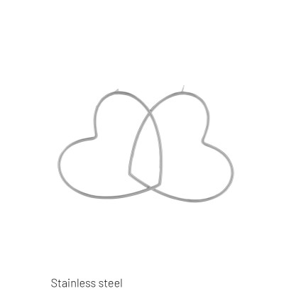 EARRINGS ST. STEEL HEART SHAPE