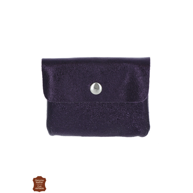 PORTE-MONNAIE EN CUIR MTALLIS & COULEUR UNIE
