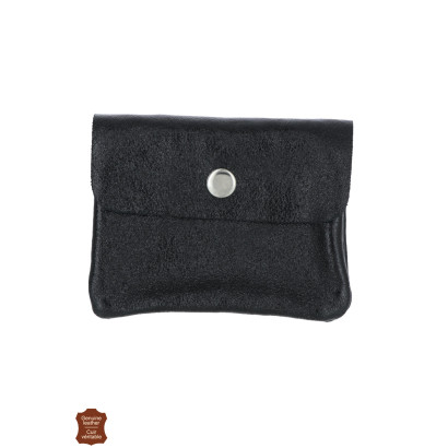 PORTE-MONNAIE EN CUIR MÉTALLISÉ & COULEUR UNIE