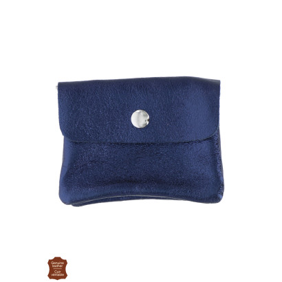PORTE-MONNAIE EN CUIR MÉTALLISÉ & COULEUR UNIE