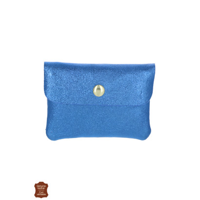 PORTE-MONNAIE EN CUIR MÉTALLISÉ & COULEUR UNIE