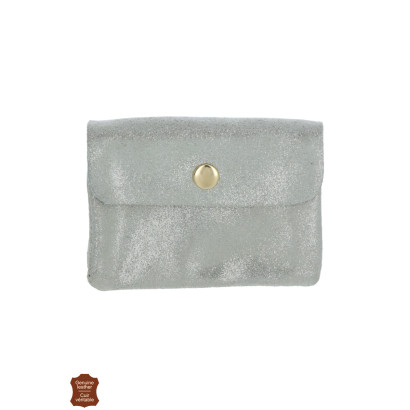 PORTE-MONNAIE EN CUIR MÉTALLISÉ & COULEUR UNIE