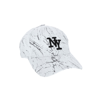 CAP WITH MARBLE EFFECT, EMBRODERY LITTLE NY