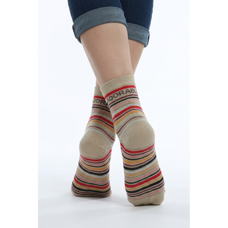 CHAUSSETTES RAYÉES AVEC LUREX: ADORABLE