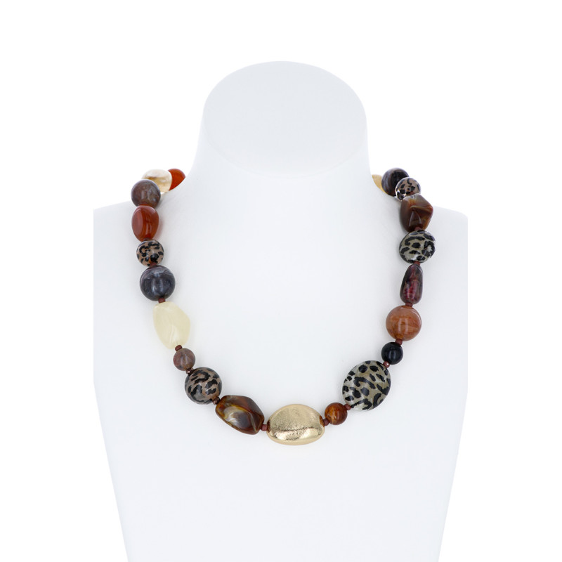 COLLIER A MULTI-PERLES ET PIERRES