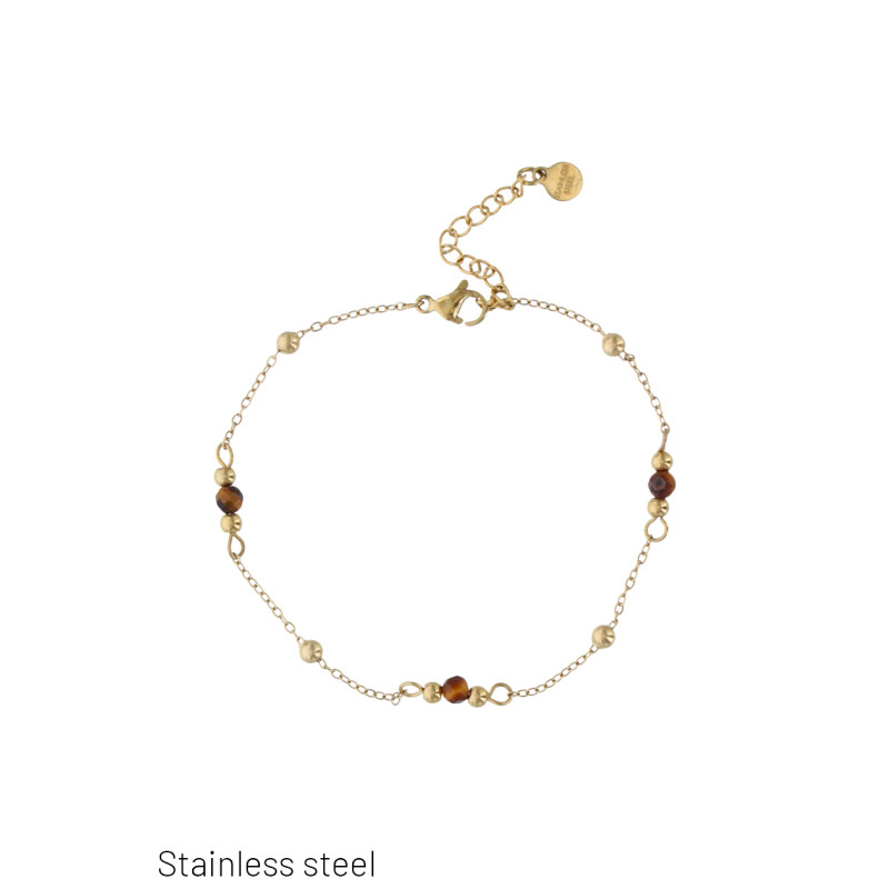 BRACELET EN ACIER AVEC PERLES