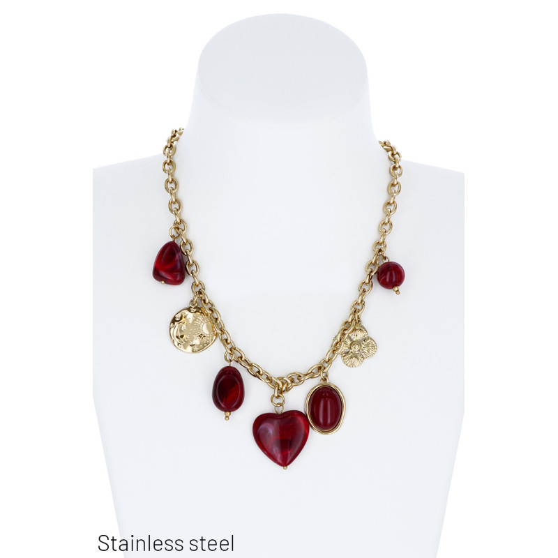 STAAL KETTING MET BEDELS