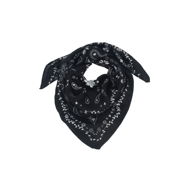 SQUARE SCARF WITH FLOWERS AND PAISLEY PATTERN