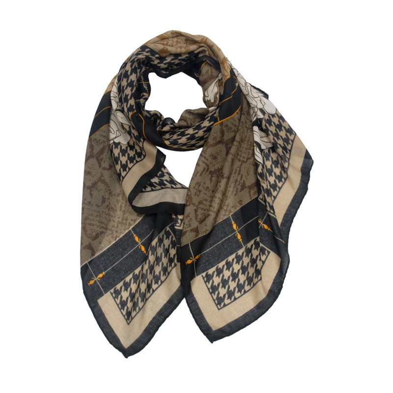 FOULARD POLYLAINE Ú IMPRIME PIED DE POULE