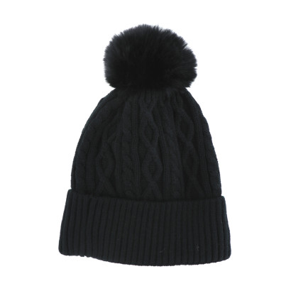 GORRO DE PUNTO CON VUELTA Y POMPÛN
