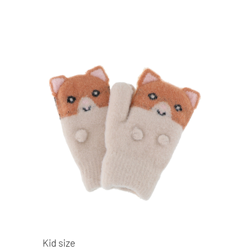 KIDS KNITTED GLOVES WITH LITTLE CAT