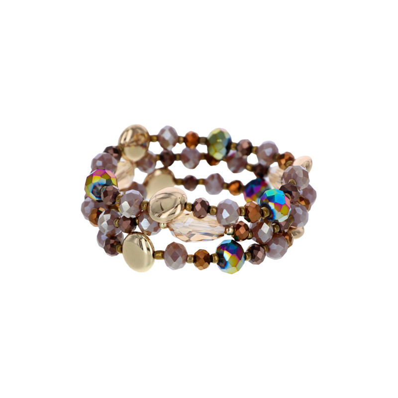BRACELET ELASTIQUES À 3 RANGEES, MULTI-PERLES