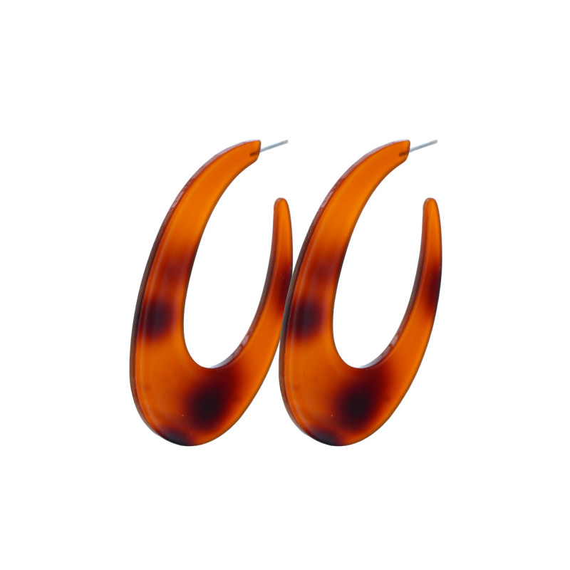 EARRINGS ROUND SHAPE IN RESIN AND TORTOISE SHELL