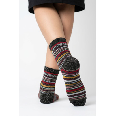 CHAUSSETTES RAYÉES AVEC LUREX: ADORABLE