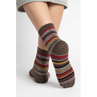 CHAUSSETTES RAYÉES AVEC LUREX: ADORABLE