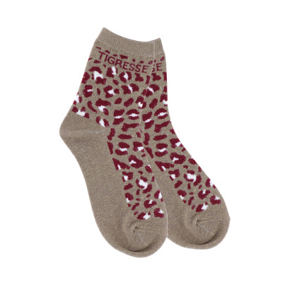 CHAUSSETTES IMPRIMÉ ANIMAL ET LUREX: TIGRESSE