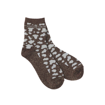CHAUSSETTES IMPRIMÉ ANIMAL, LUREX: PEAU DE VACHE