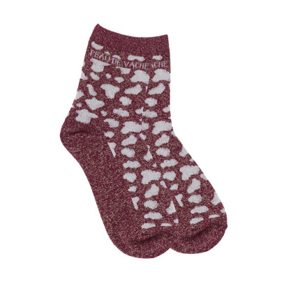 CHAUSSETTES IMPRIMÉ ANIMAL, LUREX: PEAU DE VACHE