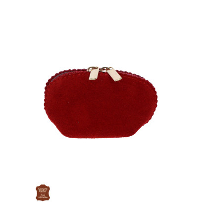 TILA, PORTE-MONNAIE DAIM AVEC POCHE, COULEUR UNIE