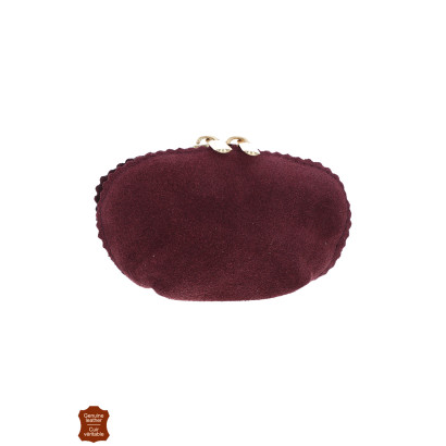 TILA, PORTE-MONNAIE DAIM AVEC POCHE, COULEUR UNIE