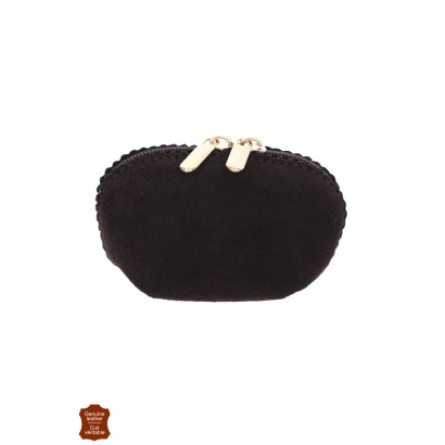 TILA, PORTE-MONNAIE DAIM AVEC POCHE, COULEUR UNIE
