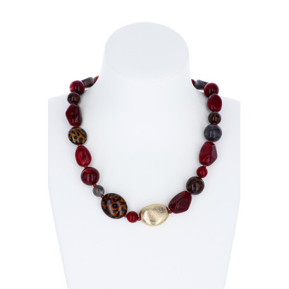 COLLIER A MULTI-PERLES ET PIERRES