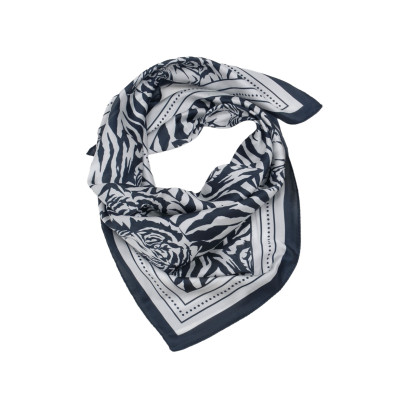 VIERKANTE POLYSILK SJAAL MET ZEBRA PATROON