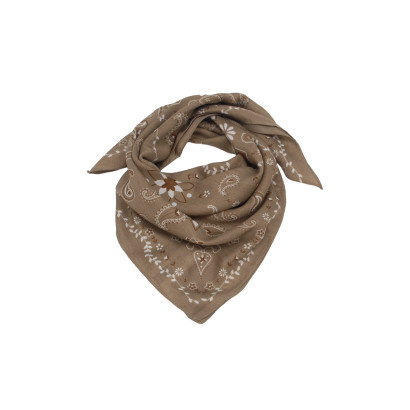SQUARE SCARF WITH FLOWERS AND PAISLEY PATTERN