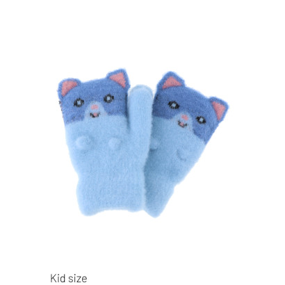 KIDS KNITTED GLOVES WITH LITTLE CAT