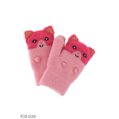 KIDS KNITTED GLOVES WITH LITTLE CAT