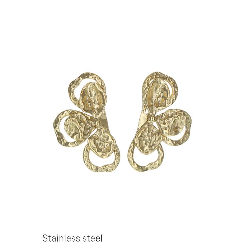 POST B.O ACIER AVEC PENDENTIF EN  FLEUR