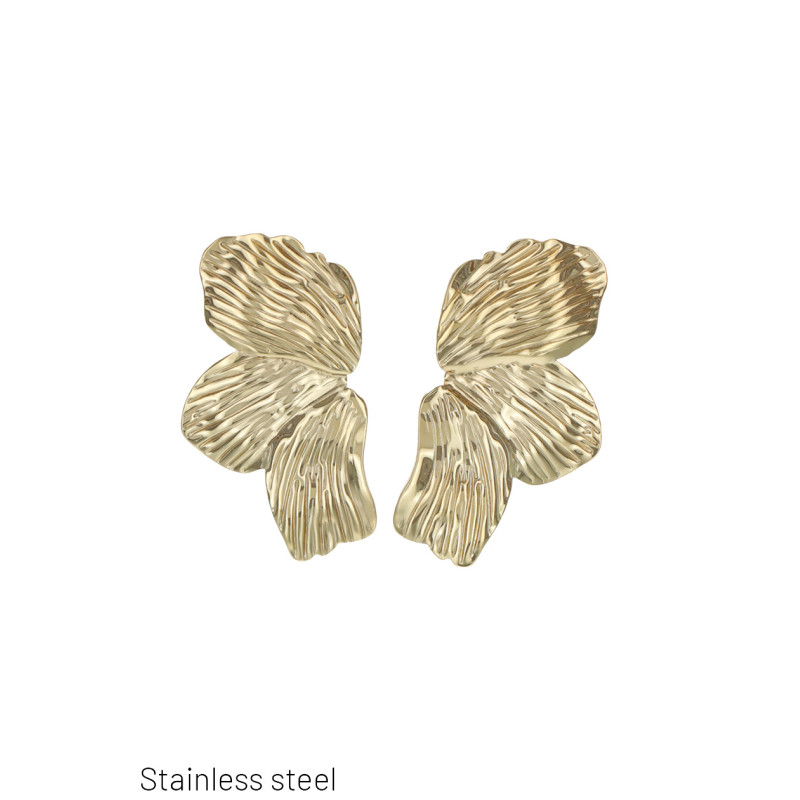 STEEL EARRING FLOWER SHAPE
