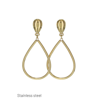 BOUCLES D'OREILLES ACIER FORME DE GOUTTE