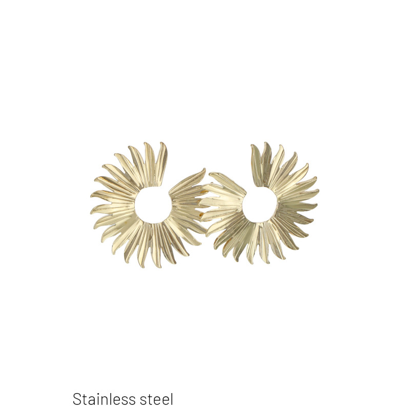 BOUCLES D'OREILLES ACIER FORME FLEURS
