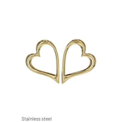 EARRINGS ST. STEEL HEART SHAPE
