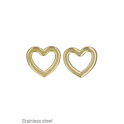 EARRINGS ST. STEEL HEART SHAPE