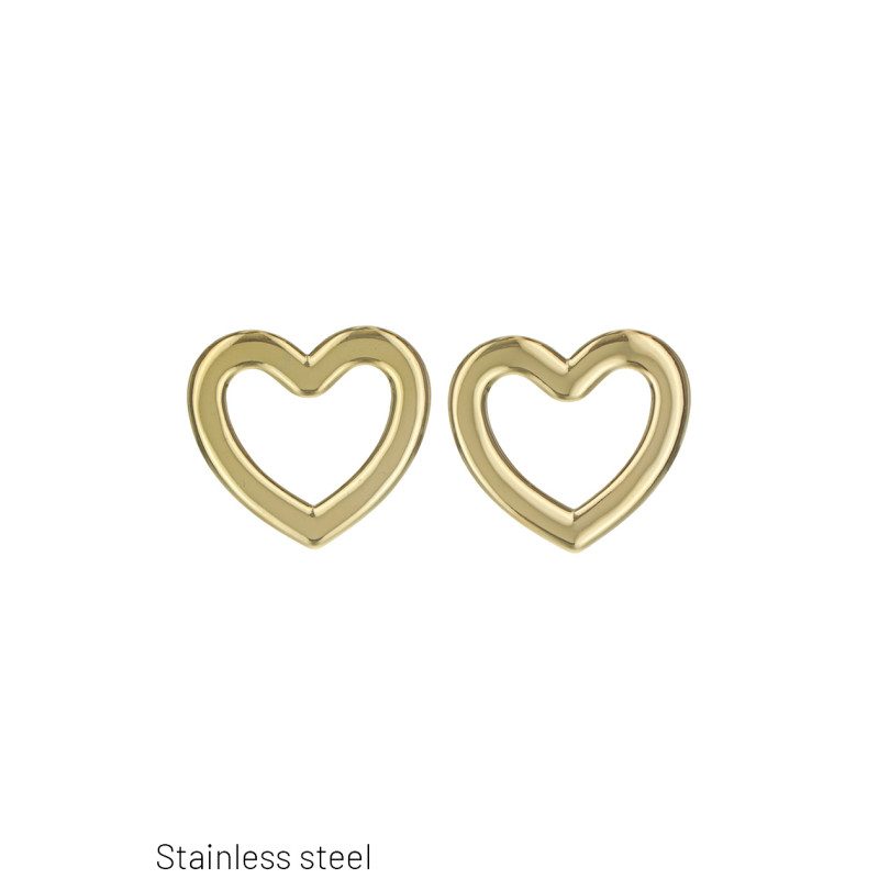 EARRINGS ST. STEEL HEART SHAPE