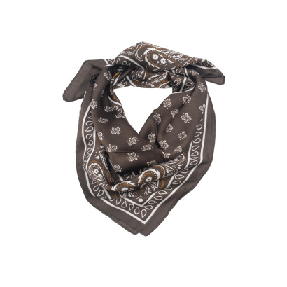 SQUARE POLYSILK SCARF WITH PAISLEY PATTERN