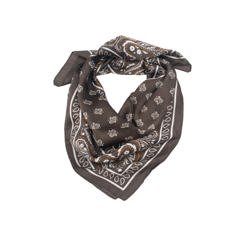 SQUARE POLYSILK SCARF WITH PAISLEY PATTERN