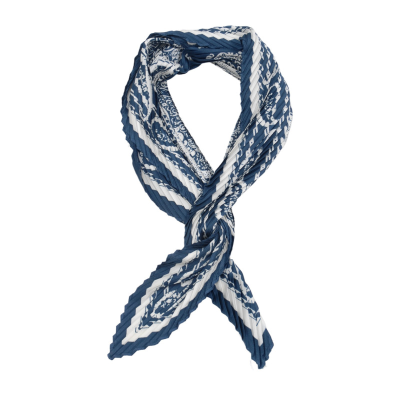 SQUARE POLYSILK SCARF WITH ARABESQUE PATTERN